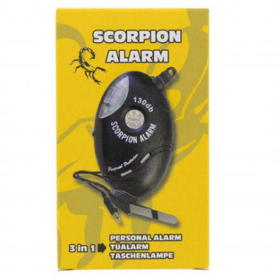 Scorpion personalarlarm 130 DB 3 en 1 lampe de poche personnel alarme türsicherung 