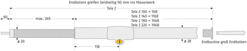ABUS Tele-Z Teleskopstange Maße
