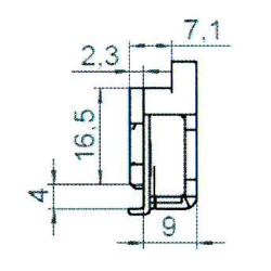 Sicherheitsschließblech SBS.K.9-102 PVC Profile Nutmittenlage 9 mm