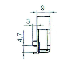 Sicherheitsschließblech SBS.K.9-97 PVC Profile Nutmittenlage 9 mm