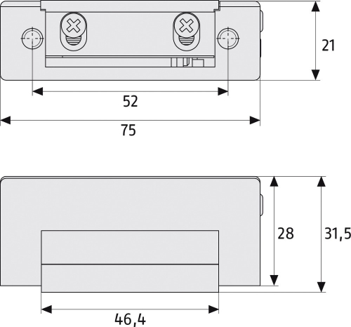 ABUS ET 70 Elektrischer Türöffner Maße