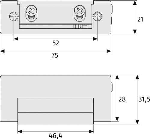 ABUS ET 80 Elektrischer Türöffner Maße