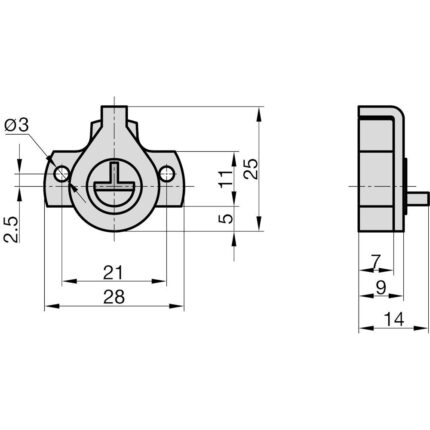 ISEO ES 12S Einbausicherung_9000-1450_maße